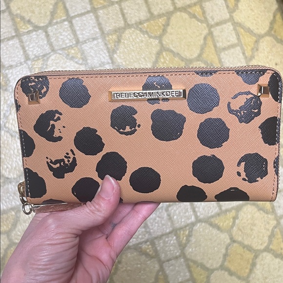 Rebecca Minkoff Handbags - Like new Rebecca Minkoff Brown and Black Dot leather Wallet